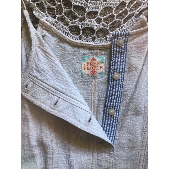 Free People White Crochet Tank Romper Size XS - Picture 5 of 6